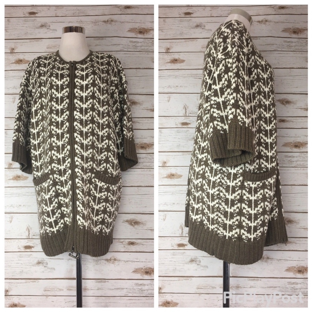 Chico's Long Cardigan Sweater With Pockets